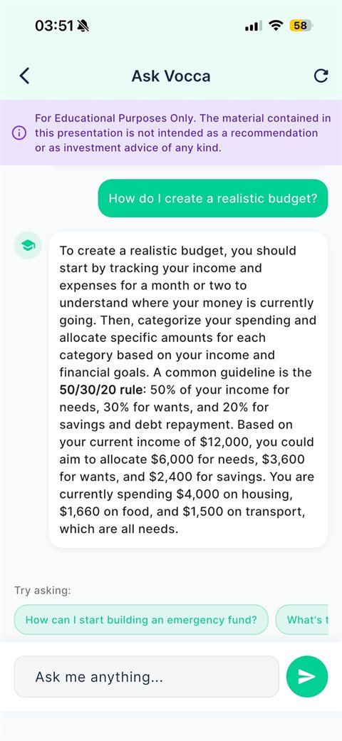 Vocca Chatbot – ask about budgets and financial concepts