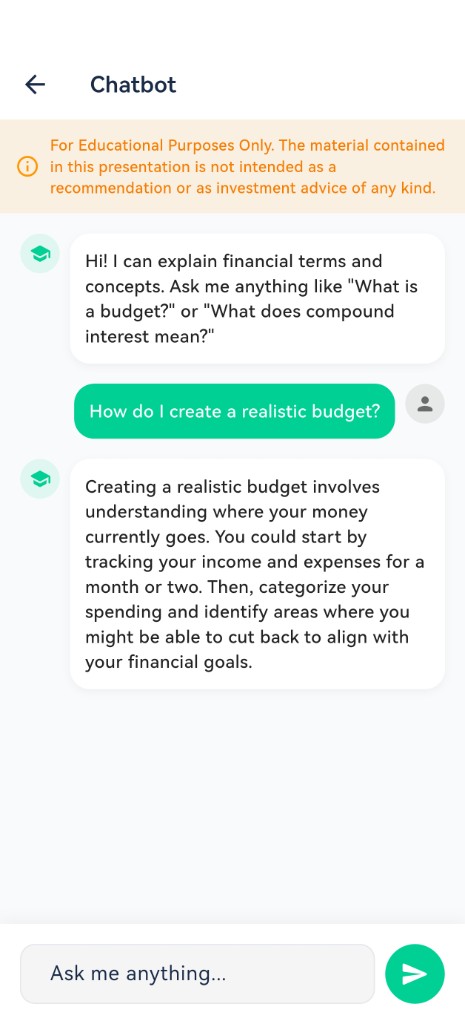 Vocca Chatbot – ask about budgets and financial concepts